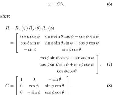 Figure 1. A coordinate system for the quad-copter.