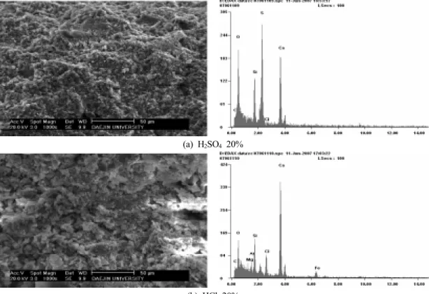 Fig. 6. XRD analysis of OPC-concrete immersed for 90 days  on 20% H 2 SO 4 .