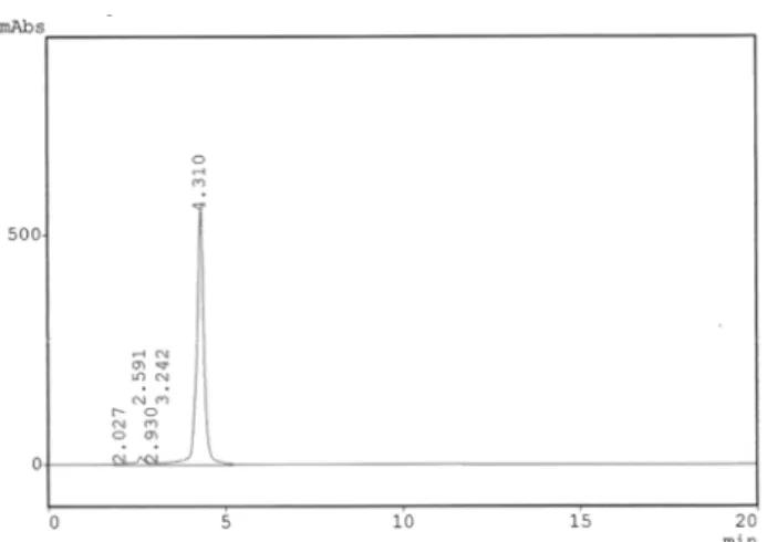 Fig.  2.  The  HPLC  chromatogram  of  8A  compound  isolated  from  Eucommia  ulmoids  Oliver.