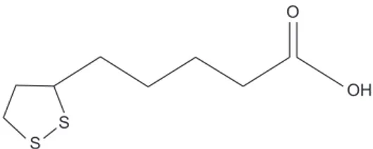 Fig. 1.   Chemical structure of alpha-lipoic acid.