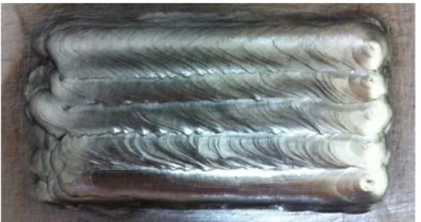 Fig. 3 Bead appearance of ER308L welded with 98%Ar-  2%N 2