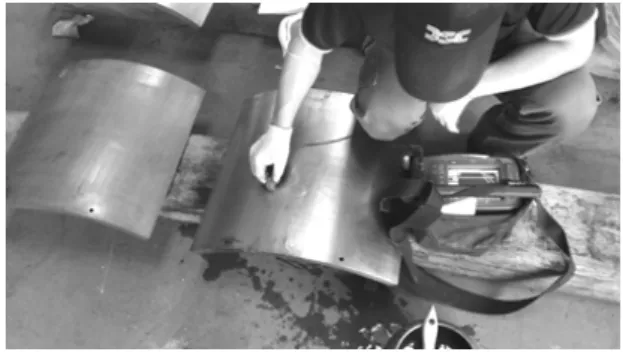 Fig.  9  Ultrasonic  test  of  specimens  after  full-  scale HIC test