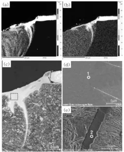 Fig.  16  EPMA  mapping  results  showing  Al,  Si(a),  (b) and optical micrographs at regions denoted  as  in  Fig
