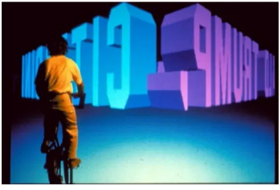 그림 2. 기술을 예술의 본질적 요소로 사용한 예술작품 , 제프리 쇼, The Legible City, 1992