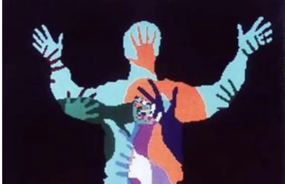 그림 1. Myron Krueger, <Videoplace>, 1974 (Videostill)