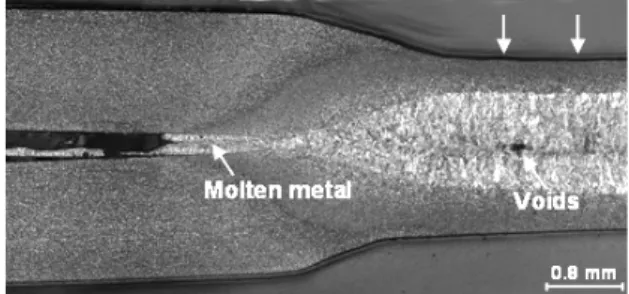 Fig. 1  Cross-section of spot welds with expulsion