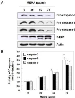 Fig. 4. Effects of MEMA on ROS generation in A549 cells. Untreated control and MEMA-treated cells were incubated with H2DCFDA dye (10 μM) for 20 min in the dark