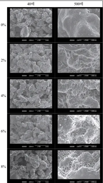 Fig.  2.  Scanning  electronic  microscope  of  Seolgidduk  ad-  ded  with  loquat  fruit  powder.