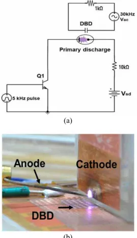 Fig. 1. (a) Experimental setup with a bias circuit and (b) an 