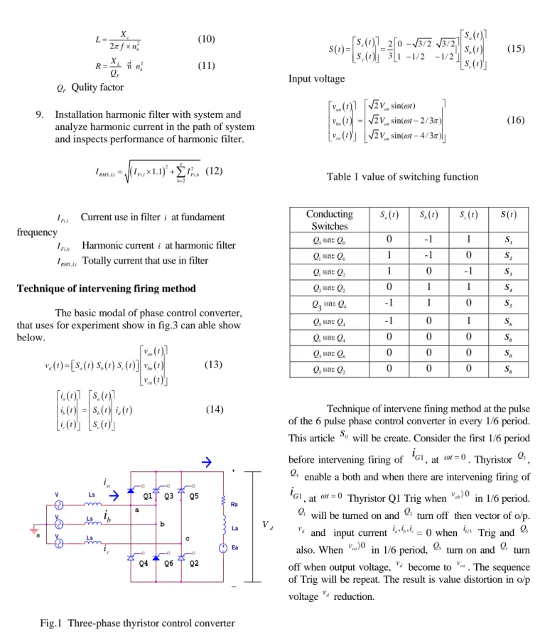 Table 1 value of switching function 