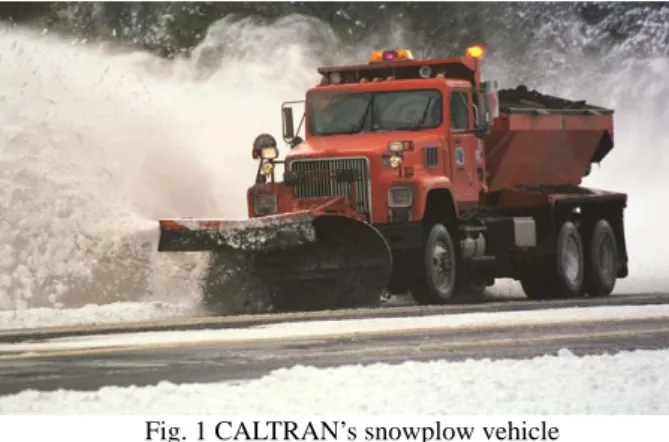 Fig. 1 CALTRAN’s snowplow vehicle 