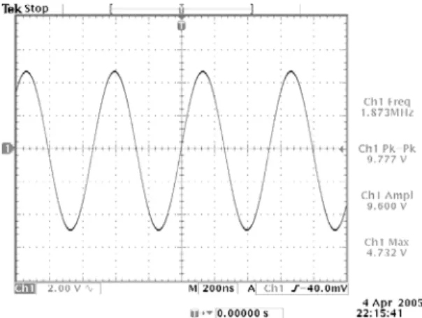 Fig. 9 Output of receiving coil when the probe is placed in  the air.   