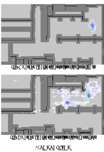 Fig. 5 Markov localization results with laser finder 