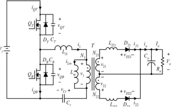 Fig. 1. The circuit of proposed high efficiency DC-DC converter.