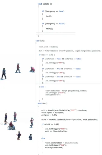 Figure 6.  Behavioral switch codes: "walk" behavior (top), "run" 