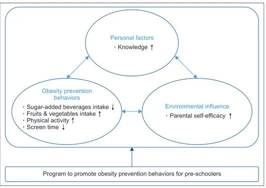 Figure 1.  Conceptual framework based on Social Cognitive Theory of obesity prevention behaviors.