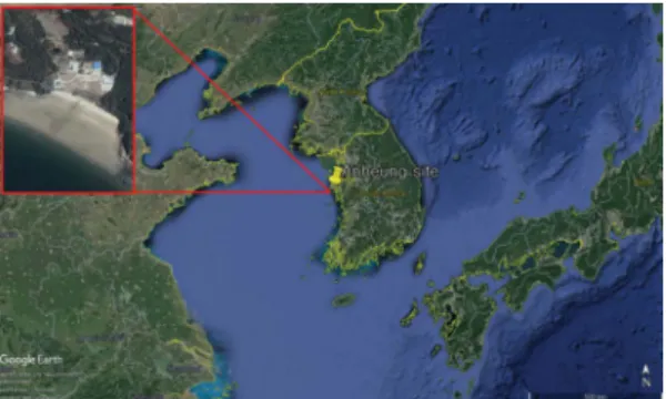 Fig. 1.  Geographical location of Anheung observation site  (36.679 °N, 126.186°E).