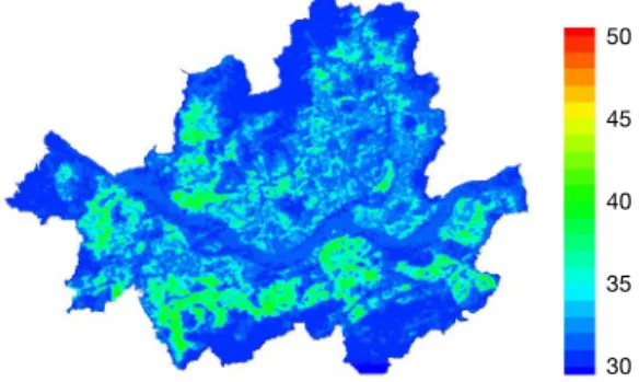 Fig. 4.  HCM-calculated temperature (°C) distribution in the 
