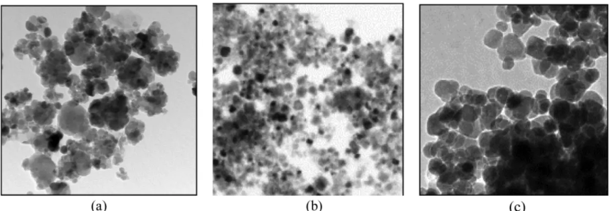 Fig. 4. TEM images. (a) Sample S1; image dimension: 348 × 348 nm and, (b) Sample S3; image dimension: 418 × 418 nm, (b) Sample S4; image dimension: 210 × 210 nm.