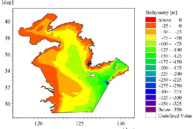 Fig. 6.  Local model domain and bathymetry. 