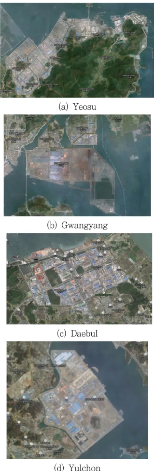 Figure  1.  Industrial  complex  study  areas