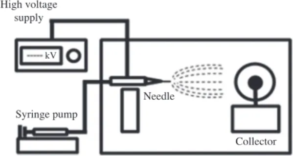 Fig. 1. Schematic diagram of electrospinning set-up.