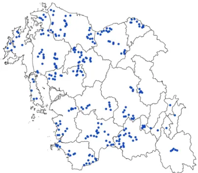 Fig. 1. Soil sampling sites in Chungnam province.