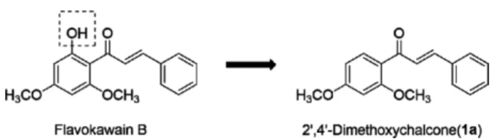 Fig. 1 − Structure of flavokawain B and 2',4'-dimethoxychalcone (1a).