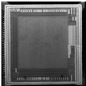 Fig. 6 shows the chip of the fabricated CMOS binary image sen- sen-sor, which is wire-bonded to a sensor board.