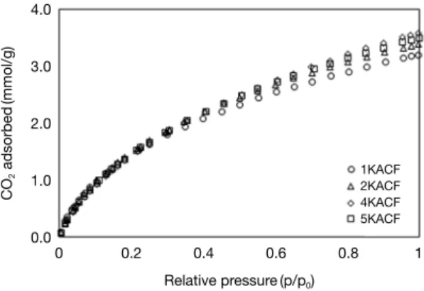 Table 5. CO 2  adsorption amount of ACFs.