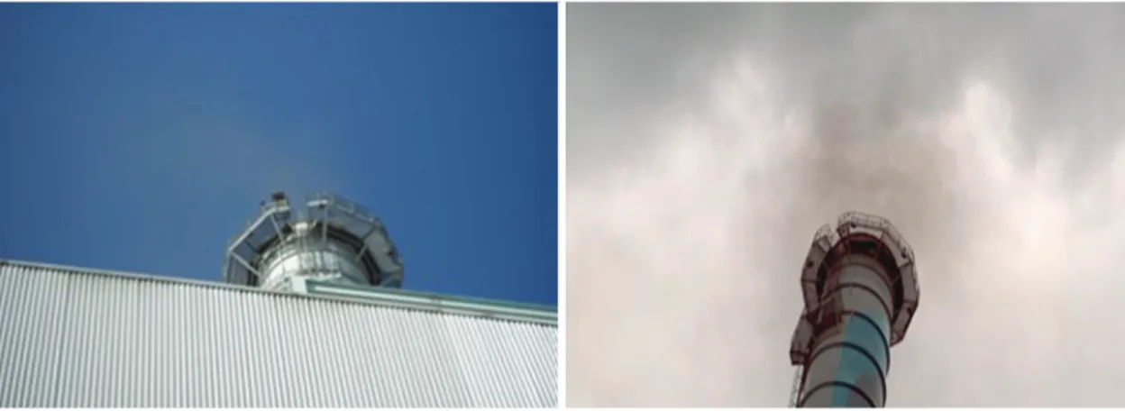 Fig. 2. Photos of particulate matter emission at a stack of G/T power plants.
