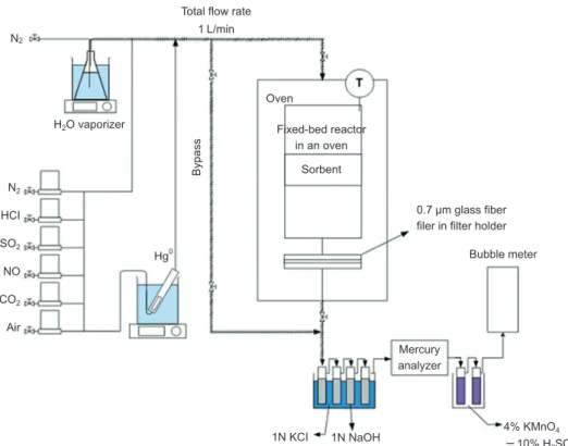 Fig. 3. Schematic of the mercury adsorption test system.