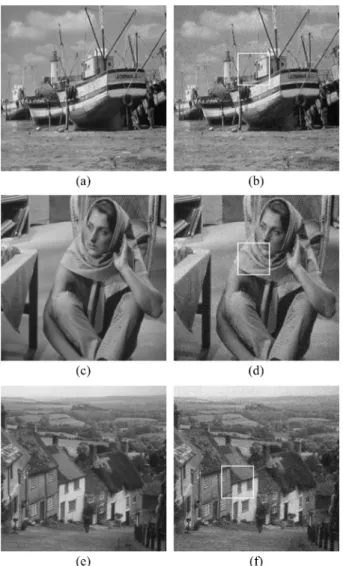 Fig. 6 shows the results processed with AF, EDWF, FLBF, and the proposed filter algorithm (PFA) on the Boat,  Bar-bara, and Goldhill images as well as the differential images