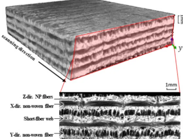 Fig. 1  3D microstructure of NP C/SiC laminate composites
