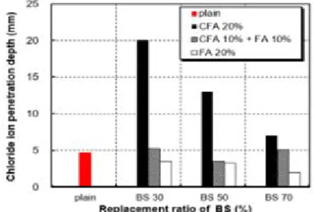 Figure 7. Chloride ion penetration depth