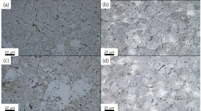 Fig. 9. Picric acid etching of 2Nb and 4 Nb specimens with different holding times.
