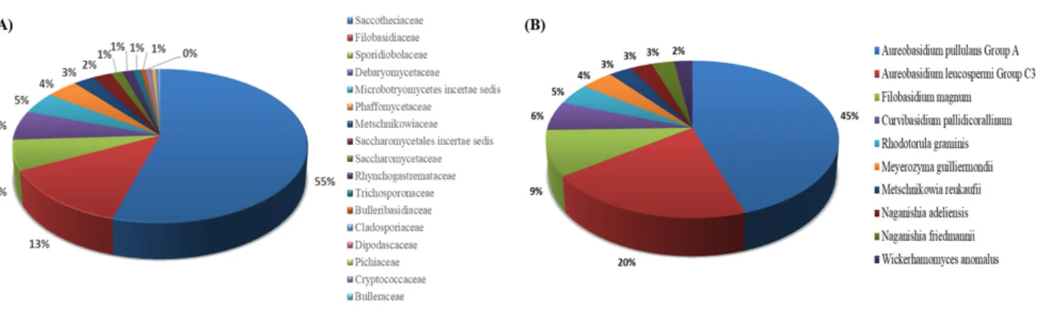 Fig. 1. Distribution and classification of yeasts isolated from flowers in Korea during the year of 2018-2019