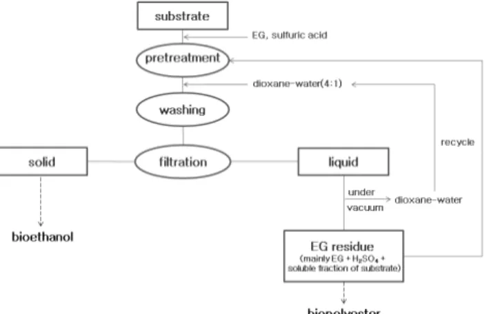 Fig. 1. An overall scheme of EG pretreatment of wastepaper.