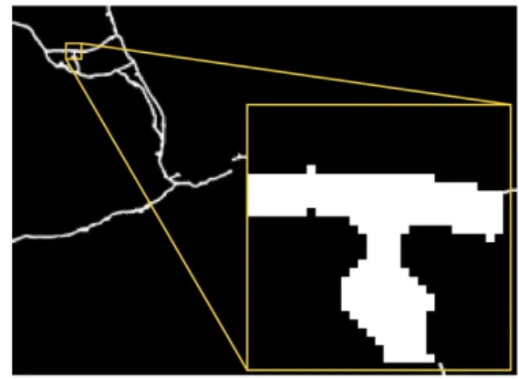 Fig. 7. Result of branch point detection and crack length calculation