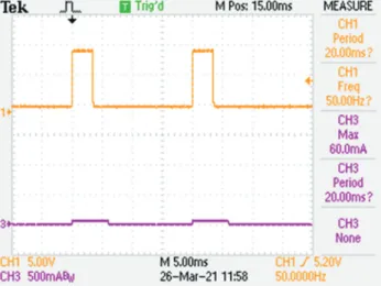 Fig.  10.  Measured  image  in  new  strobe  control  using  hybrid- hybrid-dimming control (on-time: 6ms, current: 50 mA).