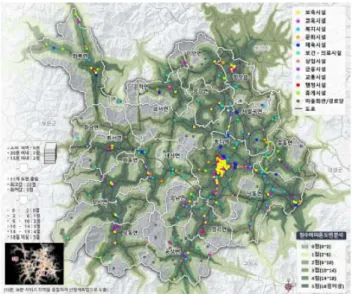 Fig. 4. Haengjeong-ri unit service facility accessibility analysis