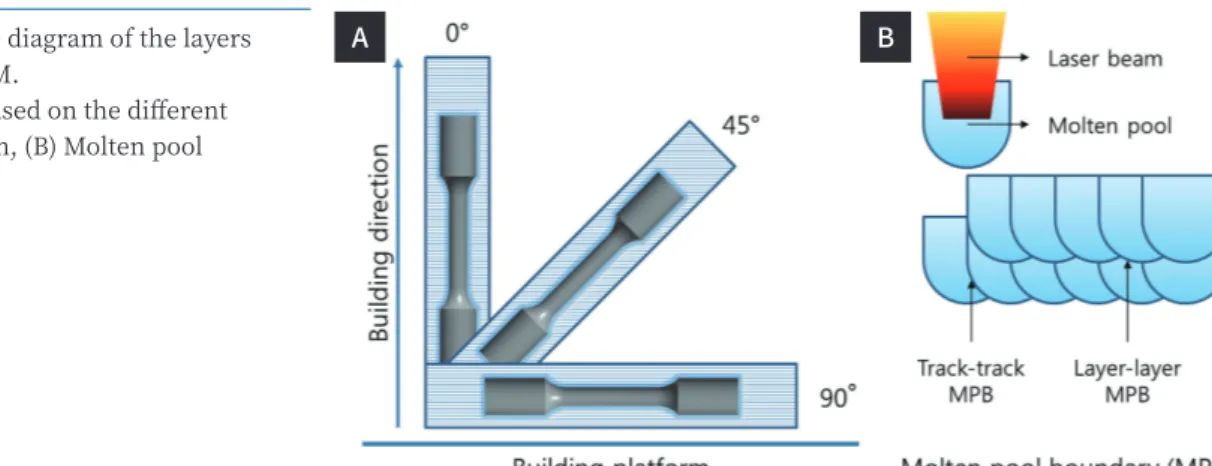 Fig. 3.  Schematic diagram of the layers  fabricated by SLM.