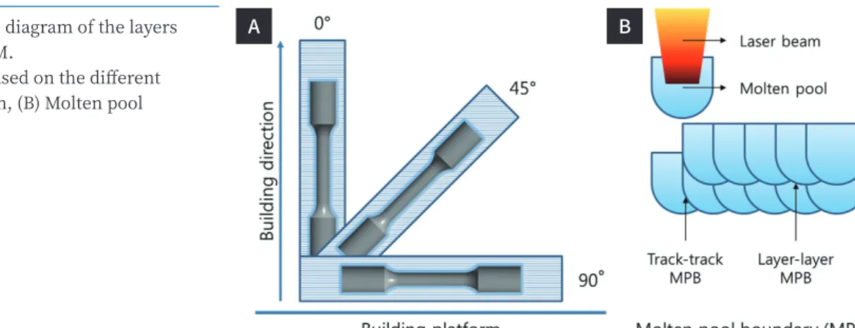 Fig. 3.  Schematic diagram of the layers  fabricated by SLM.