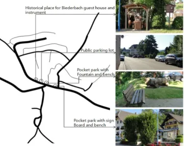 Fig. 3 Layout of common spaces and utilities in the village surveyed 따라서 누구나 공동으로 이용할 수 있고 ,  나눌 수 있는 공간  혹은  장소로써의  의미를  갖고  있다 
