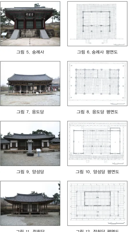그림 5. 숭례사 그림 6. 숭례사 평면도
