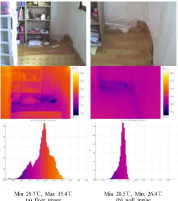 Fig.  6.  Thermal  imaging  of  the  floor  and  walls