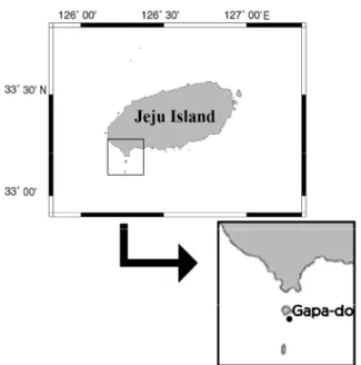 Fig. 2. Seasonal variations of Temperature (℃) and Salinity (psu) at study site in Gapa-do.