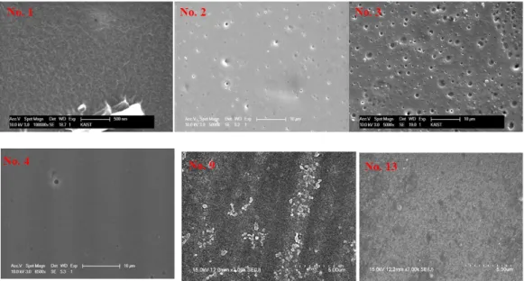 Fig.  3.  Surface  SEM  images  of    AEM-1,  AEM-2,  and  AEM-3    with  cross-linked  anion-exchange  group.