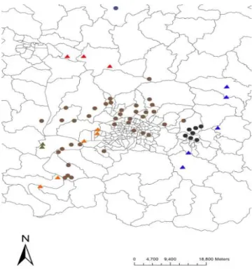 Fig.  1.  The  location  of  demolition  site  and  intermediate  treatment  company  in  this  study