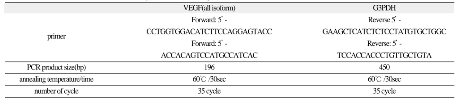 Fig. 1. mRNA expression of VEGF in RT-PCR. 